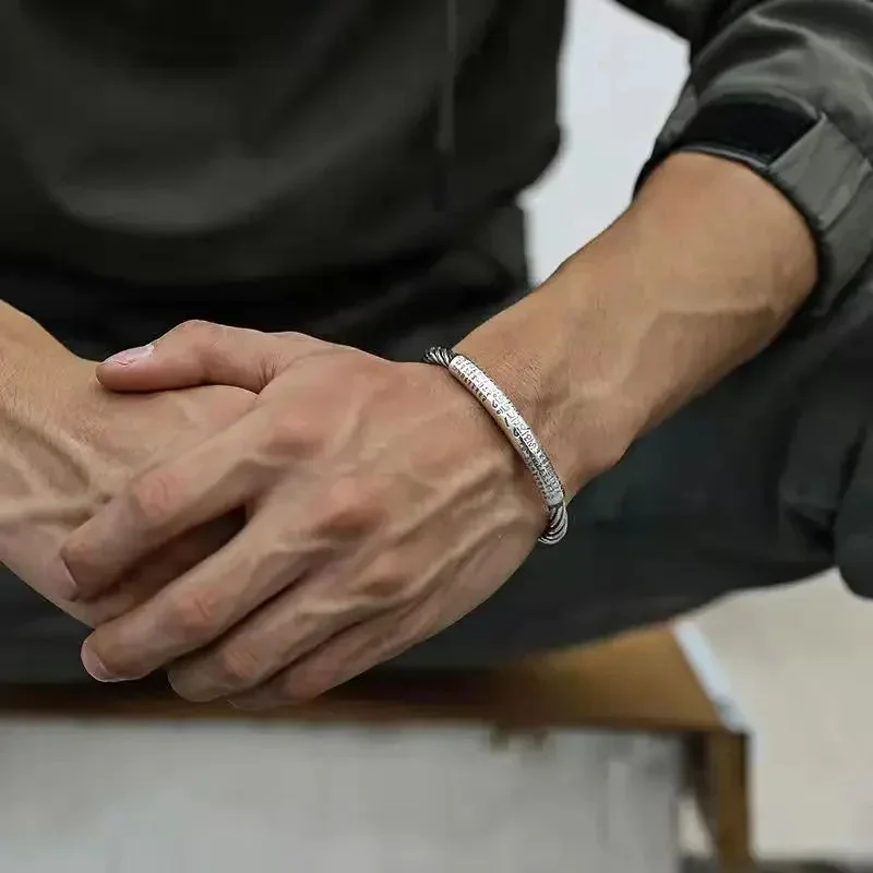 Détails du Bracelet Argent Tibétain Bouddhiste