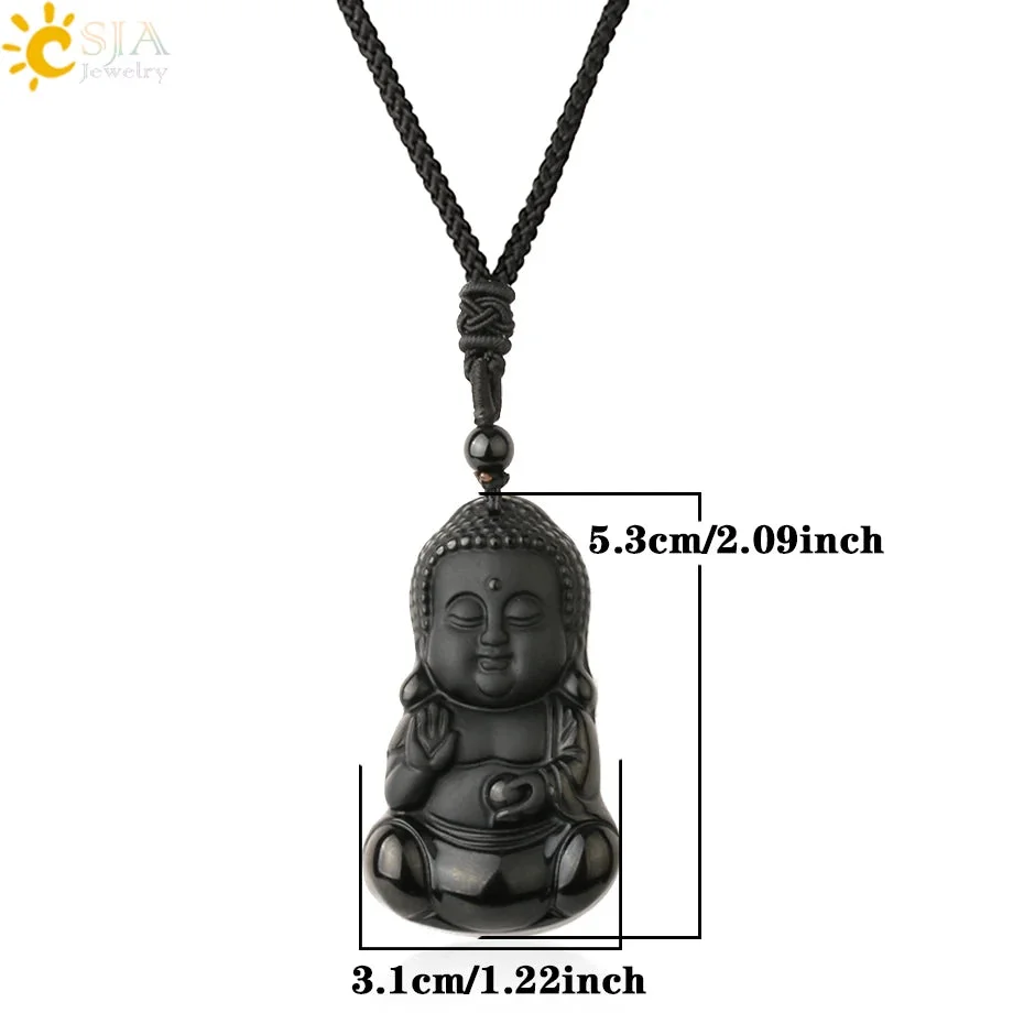 Pendentif Bouddha Obsidienne