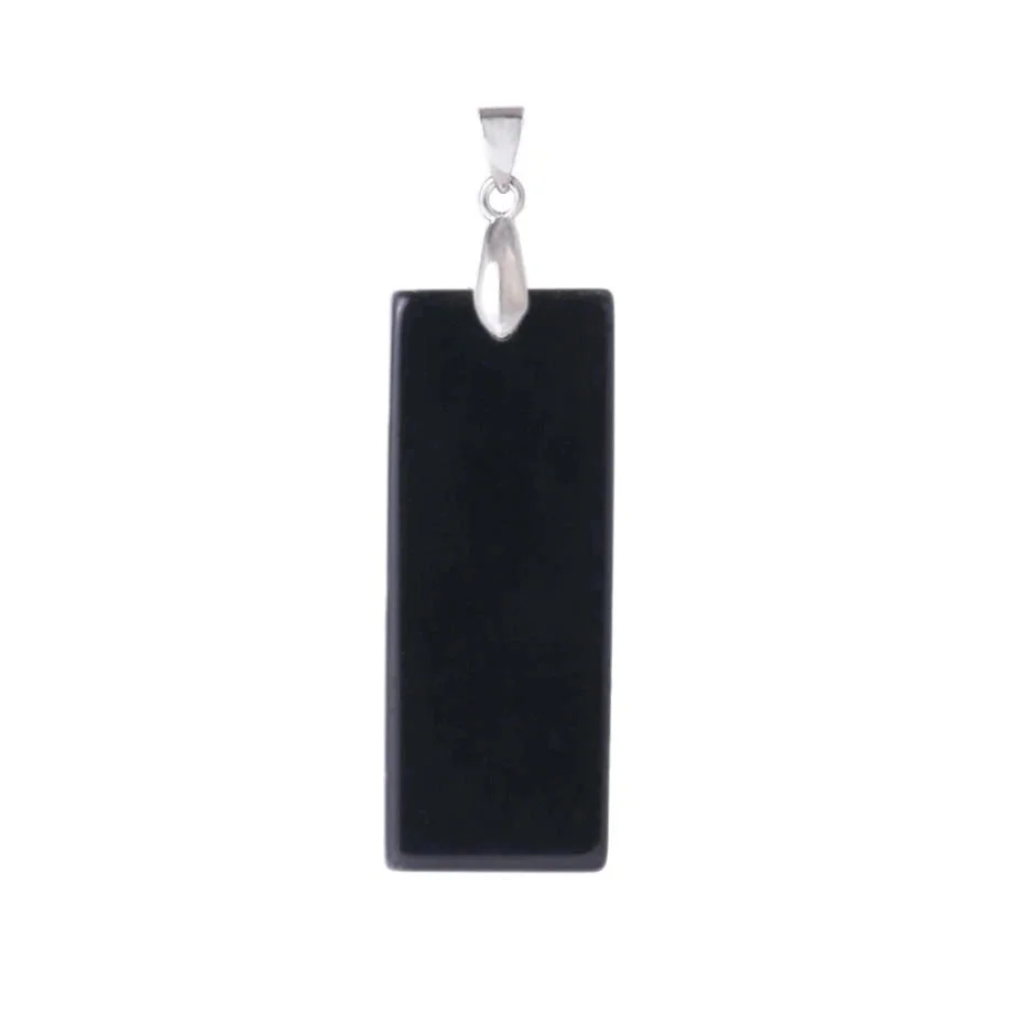 Collier en Obsidienne Noire Rectangulaire