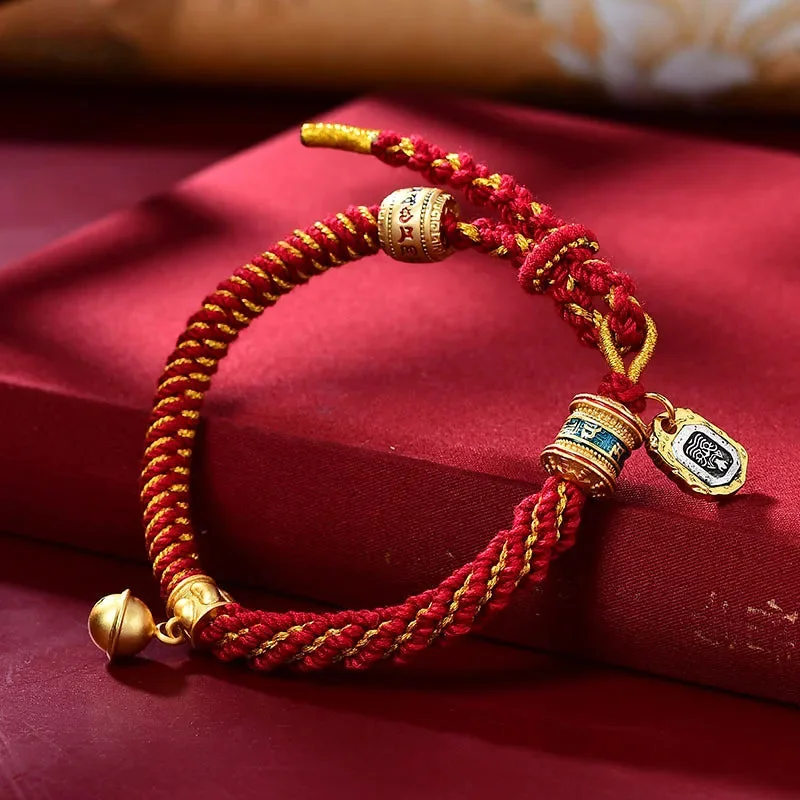 Bracelet Tibetain Tressé Manjusri Thangka en métal durable