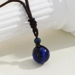 Collier en Pierres Oeil de Tigre Bleu