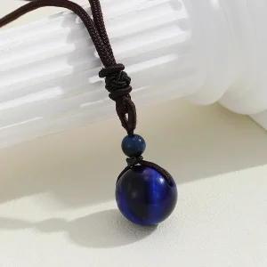 Collier en Pierres Oeil de Tigre Bleu
