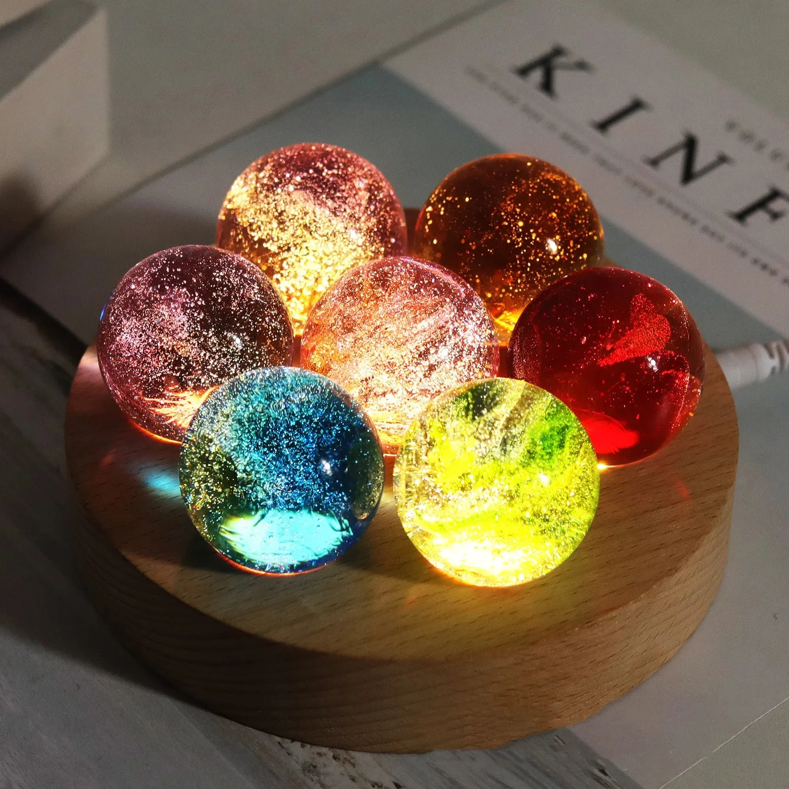 Ambiance Lampe Boule 7 Chakras Led