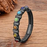 Bracelet 7 Chakra en Cuir