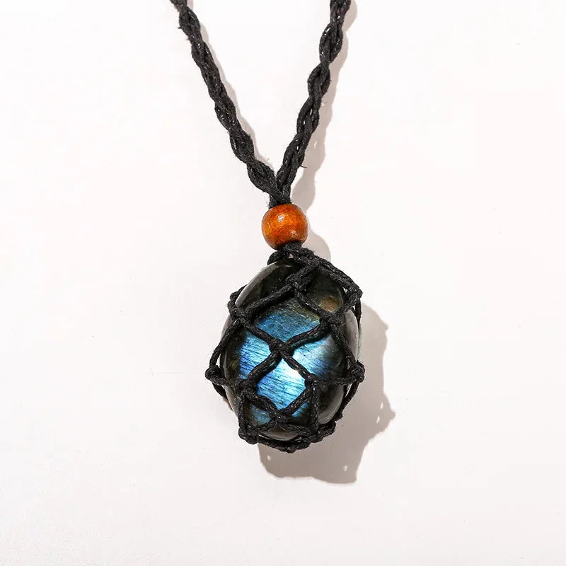 Collier Labradorite Tressé Élégant