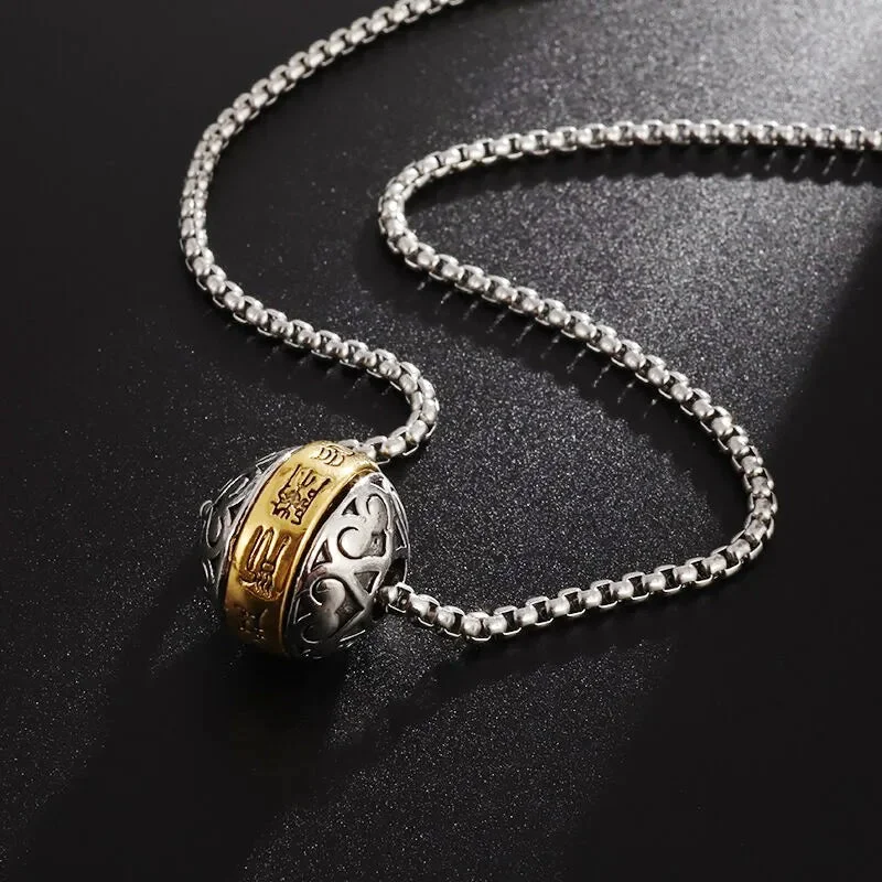 Pendentif Bouddhiste Om Rotatif en cuivre