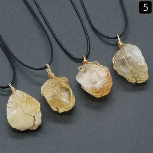 Collier en Pierres Cristal Jaune