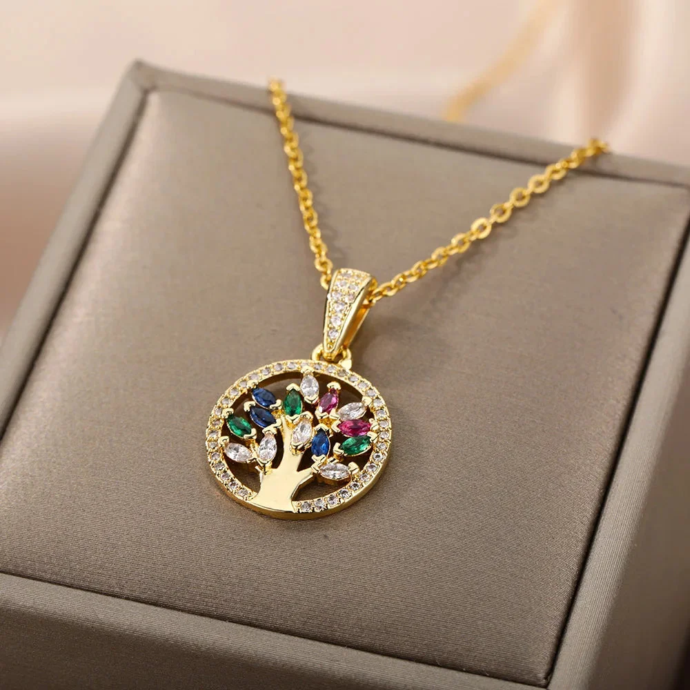 Pendentif Arbre de Vie en Acier