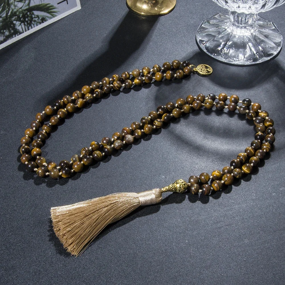 Mala Tibétain en Oeil du Tigre