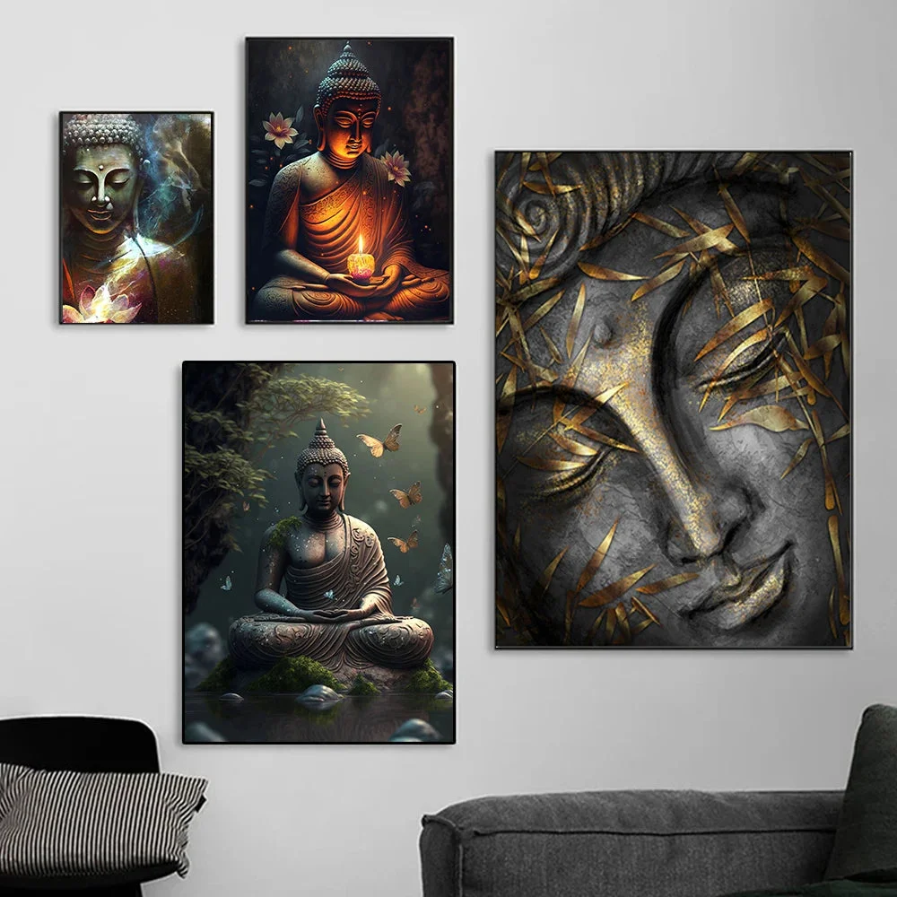 Poster Bouddha dans un intérieur zen