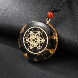 Pendentif En Obsidienne Métatron