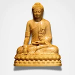 Statue Bouddha en Bois de Cyprès sculpté à la main