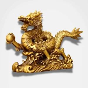 Statue Dragon Feng Shui en Cuivre