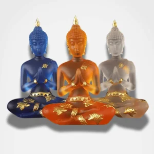 Statue de Bouddha en résine colorée