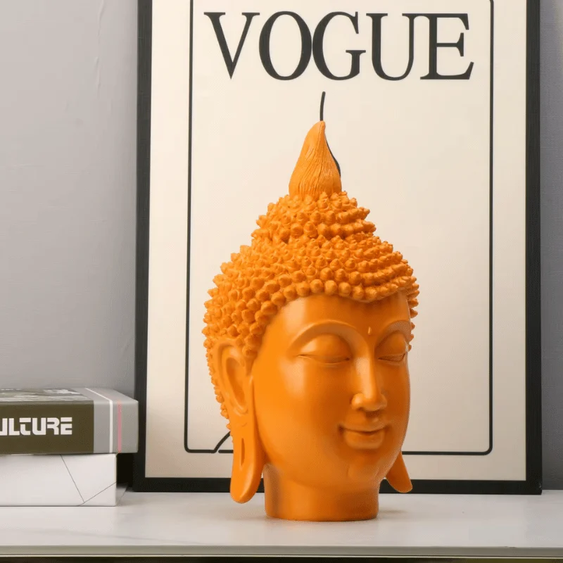 Tête de Bouddha orange