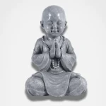 Statue petit moine en méditation