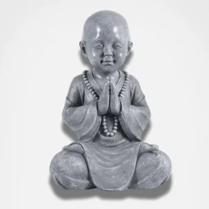 Statue petit moine en méditation