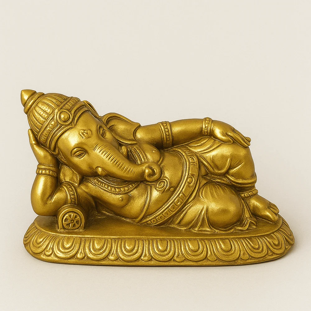 Statuette Ganesh Allongé Doré