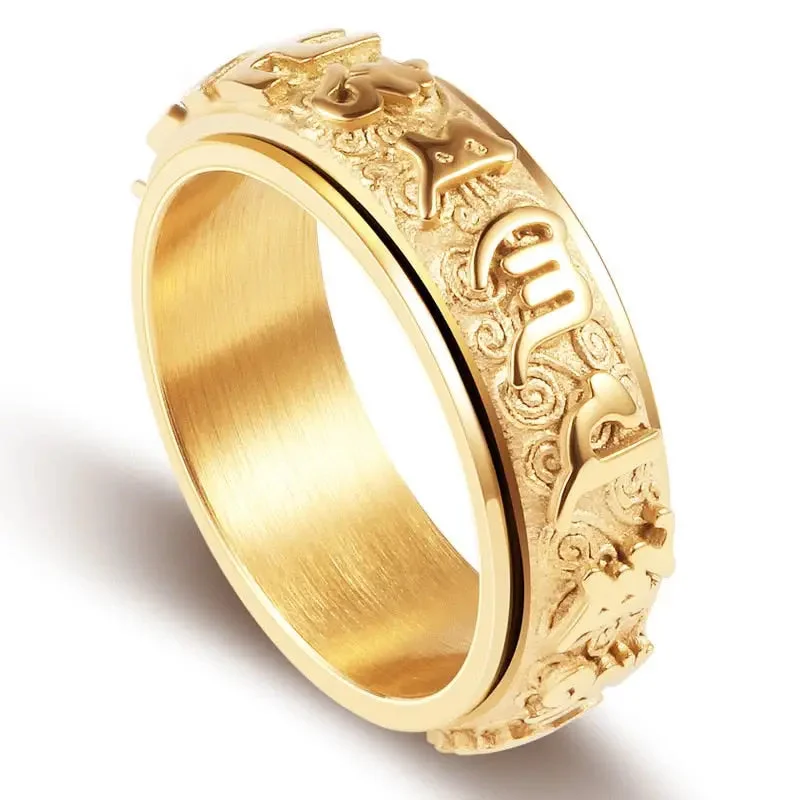 Bague Mantra Bouddhiste Or