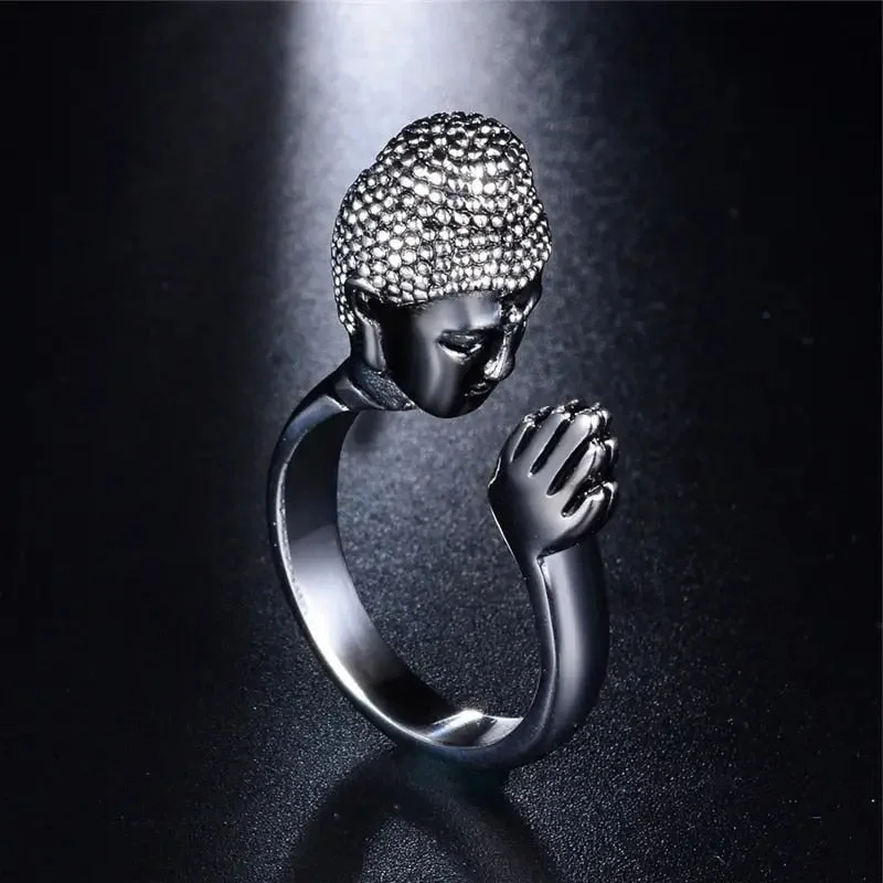 Détails de la Bague Prière Bouddha
