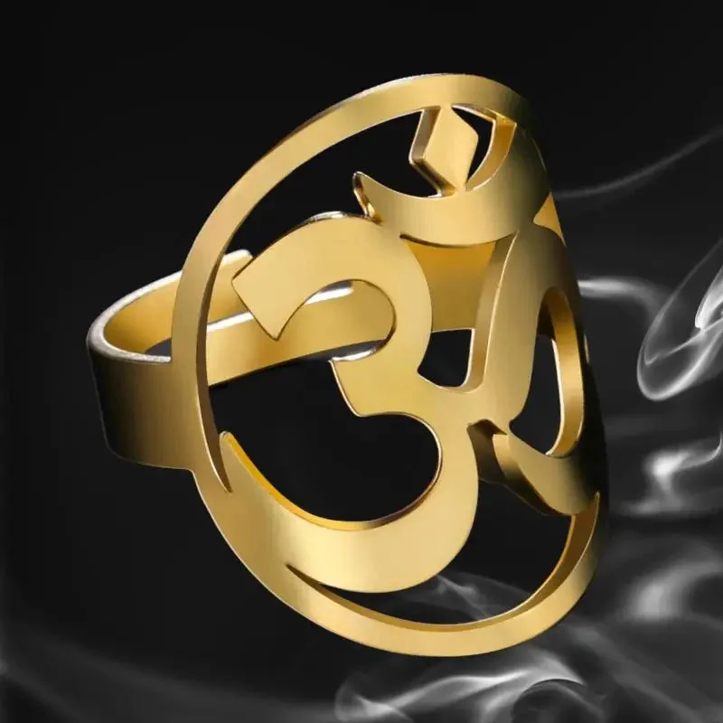Bague Yoga Om en acier inoxydable