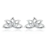 boucle d'oreille fleur de lotus argent