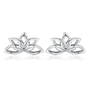 boucle d'oreille fleur de lotus argent
