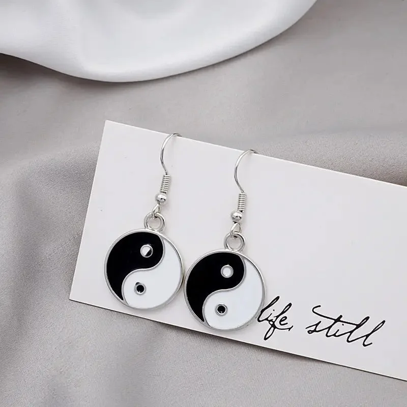 Boucle d'oreille yin yang