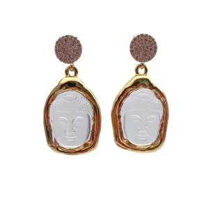 Boucles d'oreilles Bouddha Or / Quartz