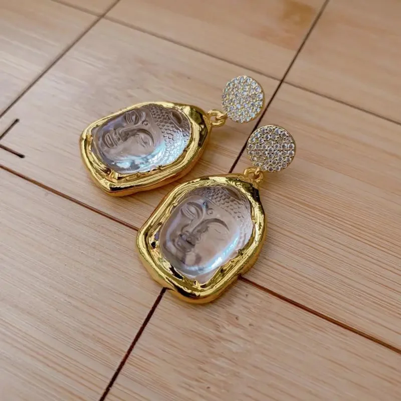 Boucles d'oreilles Bouddha en or véritable