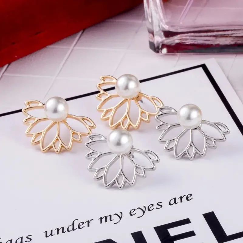 Boucles d'oreilles fleur de lotus perle