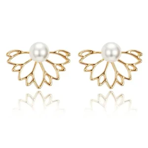 Boucles d'oreilles fleur de lotus Perle