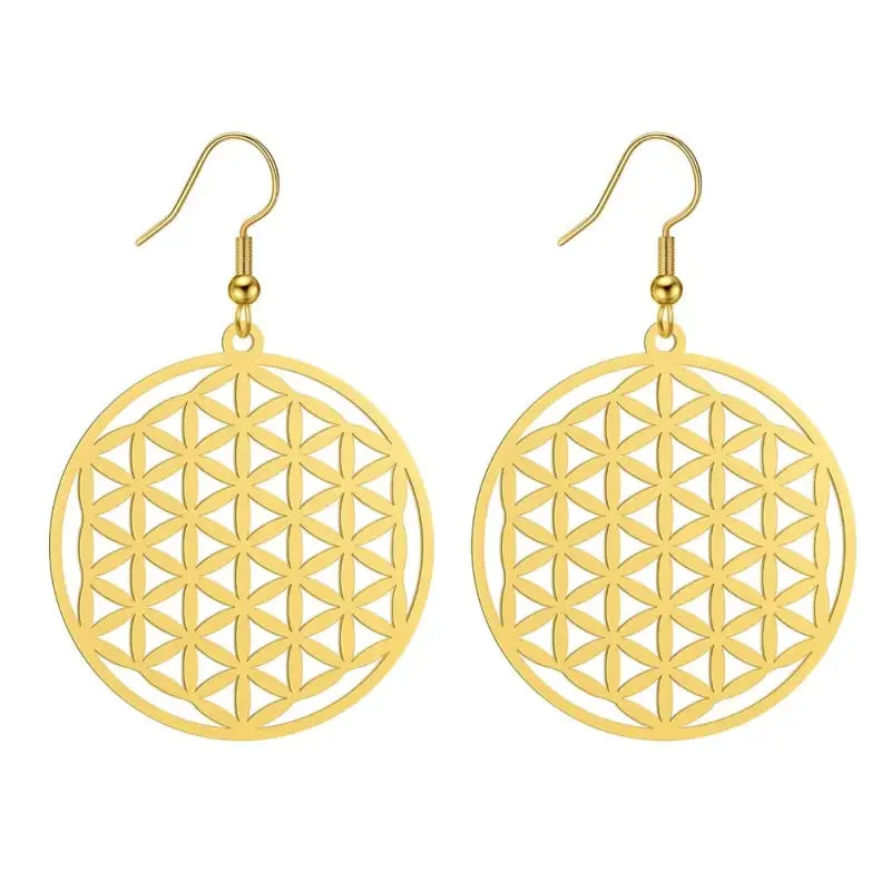 Boucles d'oreilles Fleur de Vie en argent