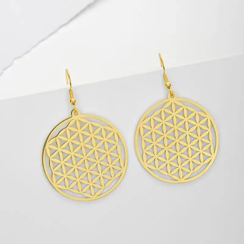 Boucles d'oreilles Fleur de Vie en or