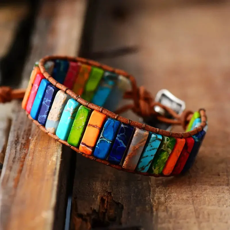 Bracelet 7 Chakra en Jaspe
