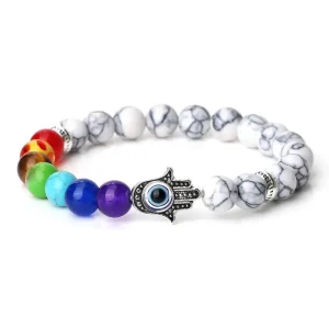 Bracelet 7 Chakra main Hamsa