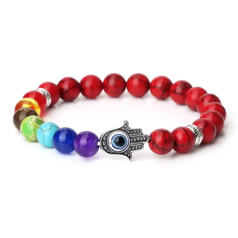 Bracelet 7 Chakra main Hamsa porté