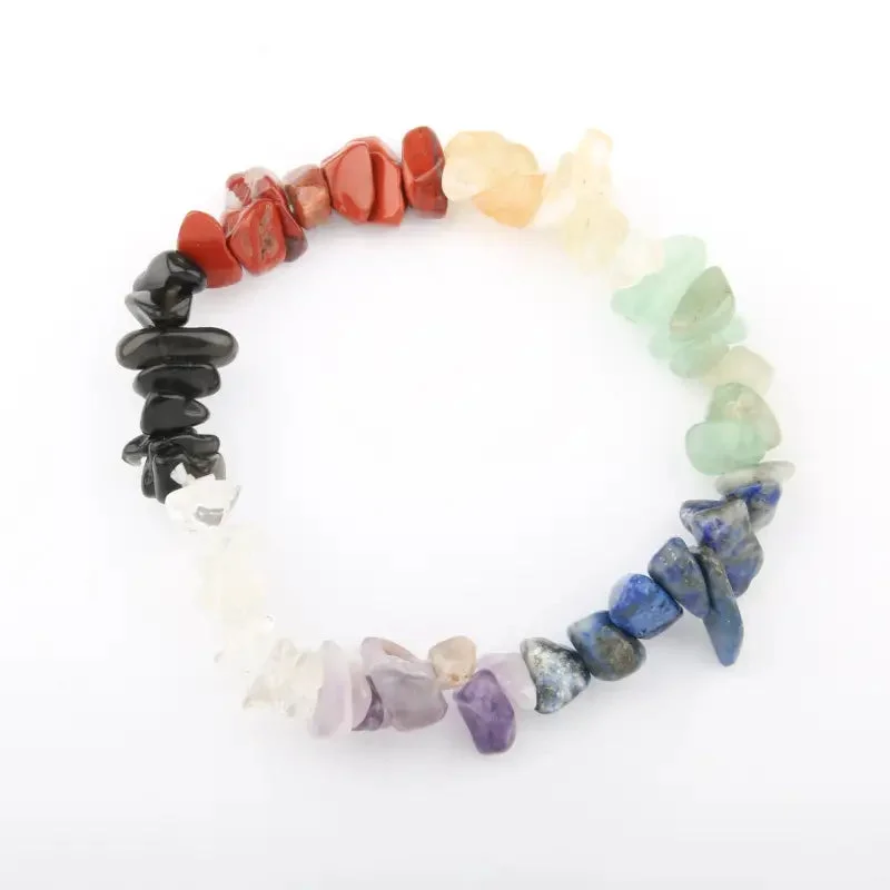 Bracelet 7 chakras vraies pierres en action