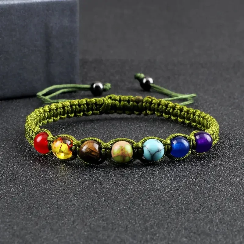 Bracelet Perles 7 Chakra - Vue de près