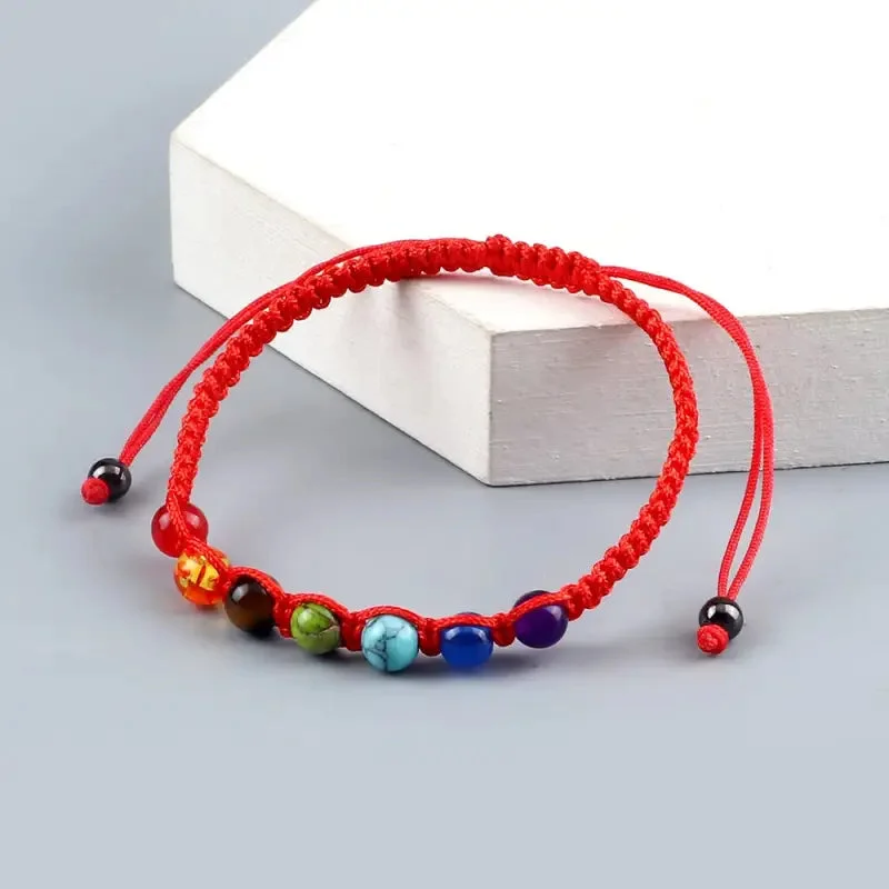 Bracelet 7 Chakra avec perles colorées