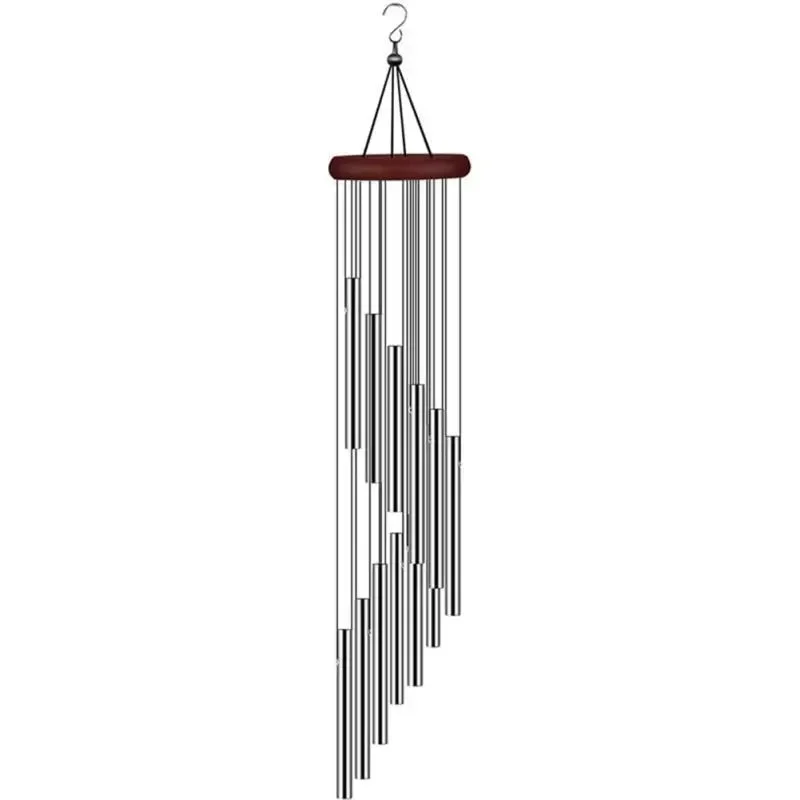 Carillon éolien 12 tubes en argent