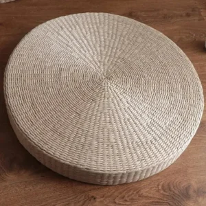 Coussin de méditation en paille Tissée