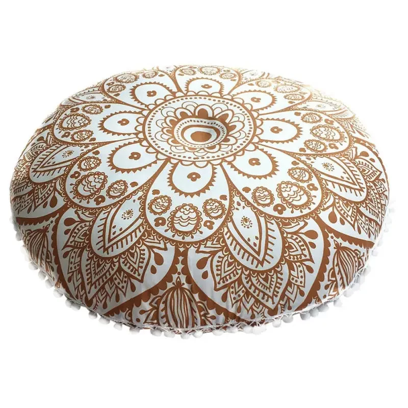 Housse de Coussin de Méditation Mandala Jaune