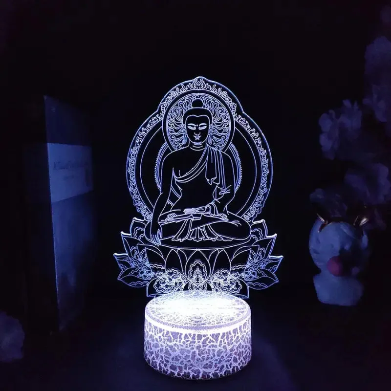 Lampe Bouddha socle craquelé