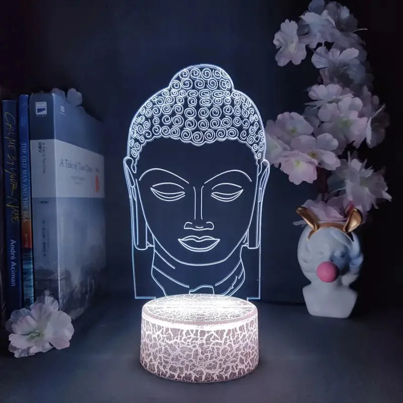 Lampe Tête de Bouddha Socle à Lave