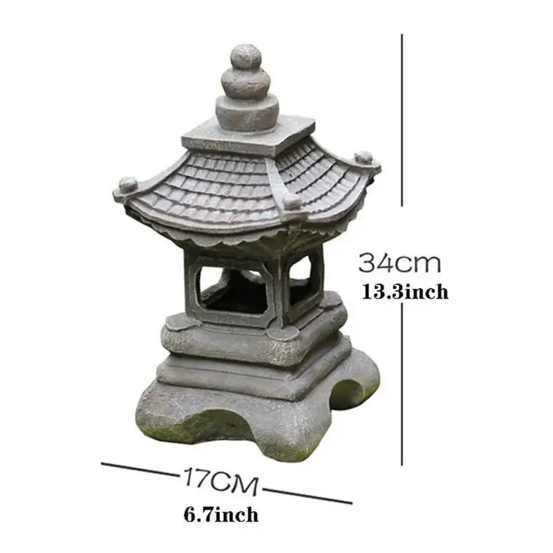 Lanterne Asiatique Solaire de Pagode dans le Jardin