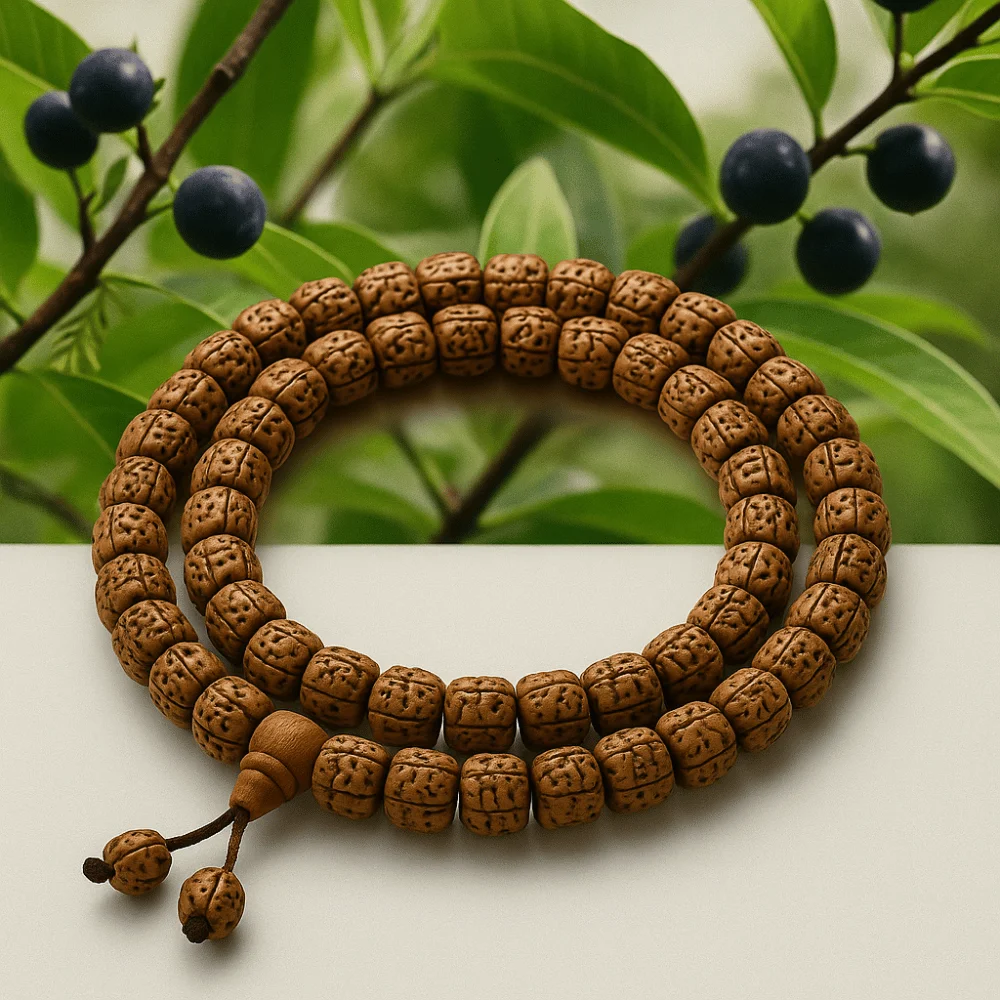 Mala tibétain en Rudraksha