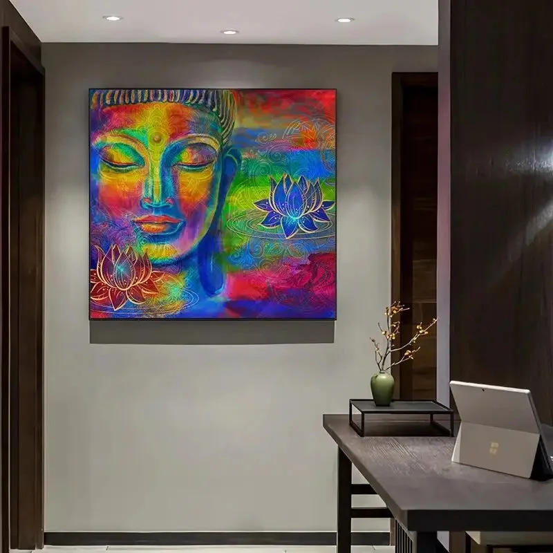 Tableau Bouddha coloré