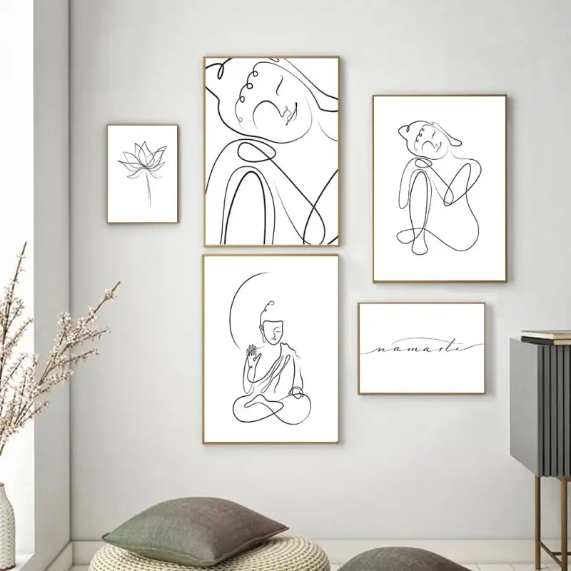 Poster Bouddha blanc en décoration intérieure