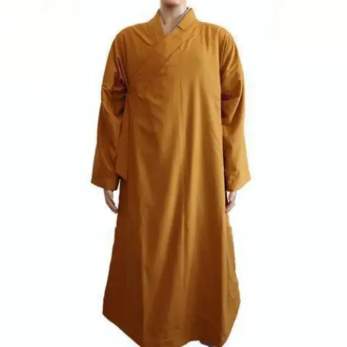 Robe moine bouddhiste d'hiver jaune